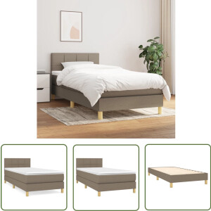 vidaXL Boxspring Taupe 80x200 cm met Matras Boxspringbed - Boxspring - Tweepersoonsbed - Stapelbed - Bed Frame