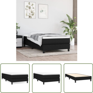 vidaXL Boxspring - Boxspringbed - Boxspring met matras stof zwart 90x190 cm - Tweepersoonsbed - Pocketveer Matras - Midden Hard