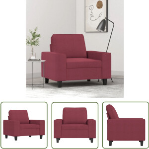 vidaXL Stoffen Fauteuil - Fauteuil - Fauteuil 60 cm stof wijnrood - Lounge Fauteuil - Vintage Fauteuil - Rode Fauteuil
