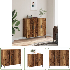 vidaXL Commode - Dressoir - Dressoir 90x34x80 cm bewerkt hout oud houtkleurig - Houten Dressoir - Vintage Dressoir - Opslagkast