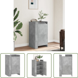 vidaXL Houten Dressoir - Dressoir - Dressoir 45x35x75 cm bewerkt hout betongrijs - Grijze Dressoir - Compact Dressoir - Modern Dressoir