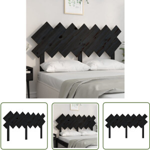 vidaXL Hoofdeinde - Houten Hoofdbord - Hoofdbord 141x3x80,5 cm massief grenenhout zwart - Massief Hout - Zwarte Hoofdbord - Landelijke Stijl