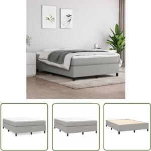 vidaXL Tweepersoons Bed - Boxspring Frame - Bedframe zonder matras stof lichtgrijs 140x200 cm - Bed Frame - Slaapkamer Meubels - Grijs Bed