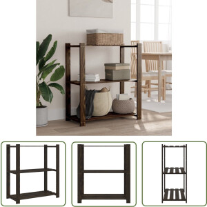 The Living Store Opbergrek - Grenenhout - 80 x 38 x 90 cm - Zwart