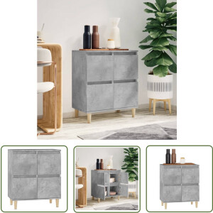 vidaXL Houten Dressoir - Dressoir - Dressoir 60x35x70 cm bewerkt hout betongrijs - Grijze Dressoir - Modern Dressoir - Industrieel Dressoir