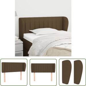 vidaXL Hoofdeinde - Hoofd Bord - Hoofdbord met randen 83x23x78/88 cm stof donkerbruin - Beddecoratie - Slaapkamers - Comfortabel
