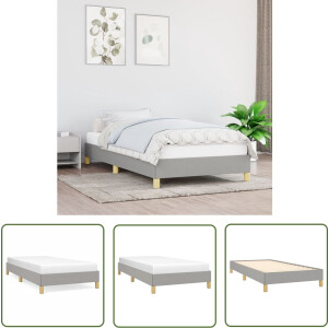 vidaXL Bed Frame - Slaapkamer Meubels - Bedframe zonder matras 90x200 cm stof lichtgrijs - Tweepersoons Bed - Licht Grijs Bed - Houten Bed Frame