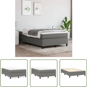 vidaXL Bedframe - Boxspringframe - Bedframe zonder matras 120x200 cm stof donkergrijs - Donkere Kleuren - Slaapkamer Meubels - Stoffen Bedframe