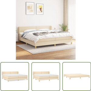 vidaXL Boxspring - Creme - 200x200 cm - Inclusief Matras Boxspringbed - Boxsprings - Slaapkamerinrichting - Tweepersoonsbed - Cremekleurig Bed