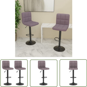 vidaXL Stoffen Barkruk - Barstoel - Barkrukken 2 st stof taupe - Barkrukken Taupe - Verstelbare Barkruk - Draaibare Barkruk