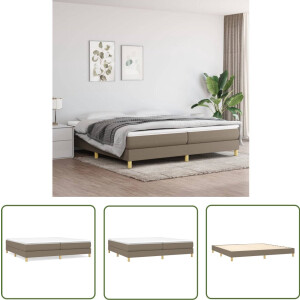 vidaXL Bedframe 200x200 cm - Taupe Stof Boxspring Frame - Tweepersoons Bed - Bed Frame - Taupe Bed - Stof Bed