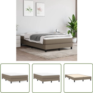 vidaXL Pocketvering - Boxspringbed - Boxspring met matras stof taupe 120x200 cm - Middelhard - Boxspring - Bed Frame