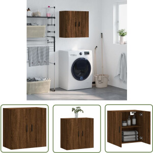 vidaXL Houten Kast - Zwevende Wandkast - Wandkast 60x31x60 cm bewerkt hout bruin eikenkleur - Bruine Eiken Kast - Opbergkast - Wandopstelling