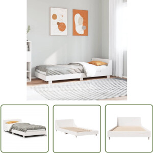 vidaXL Houten Bed Frame - Massief Grenenhout Bed Frame - Bedframe zonder matras massief grenenhout wit 140x200 cm - Wit Bed Frame - Bed Frame 100x200 - Bed Frame 140x200