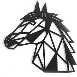 Houten Dierenkop • Houten Paard • Dierenkop Paard • Groot • Zwart MDF • Houten Dier • Wandecoratie