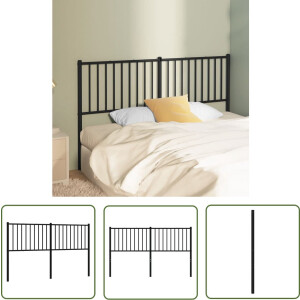 vidaXL Hoofdkussen - Hoofd Bord - Hoofdbord metaal zwart 160 cm - Bed Frame - Metalen Hoofdbord - Zwart Hoofdbord