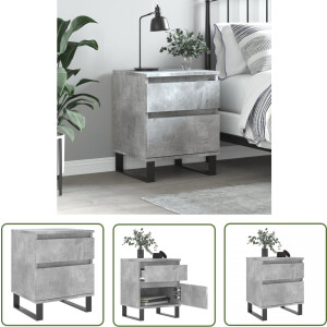 vidaXL Nachtkastje - Nachtkastjes - Bijzettafel - Wandkastje - Nachtkastje 40x35x50 cm bewerkt hout betongrijs