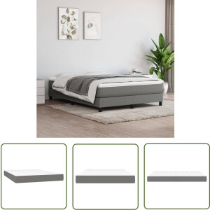 vidaXL Matras - Pocketveringmatras - Pocketveringmatras 140x190x20 cm stof donkergrijs - Medium Hard - Grijs - Slapen