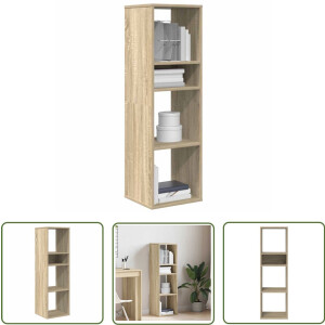 vidaXL Houten Boekenkast - Boekenkast - Boekenkast 34x31x112 cm bewerkt hout sonoma eikenkleurig - Boekenrek - Wandkast - Opslagoplossing