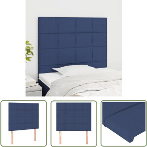 vidaXL Bedhoofdbord - Klassieke Hoofdbord - Hoofdborden 2 st 80x5x78/88 cm stof blauw - Blauwwoonkamerdecoratie - Slaapkamerstijlen - Stoffen Hoofdbord