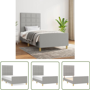 vidaXL Bed Frame - Slaapcomfort - Bedframe zonder matras 100x200 cm stof lichtgrijs - Boxspring - Tweepersoonsbed - Grijs Bed