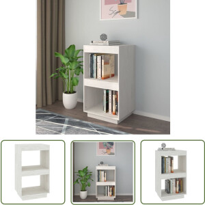 vidaXL Houtmeubel - Boekenkast - Boekenkast 40x35x71 cm massief grenenhout wit - Grenenhouten Boekenkast - Witte Boekenkast - Boekenplank