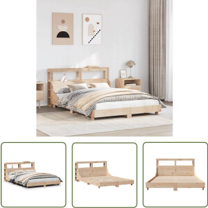 vidaXL Houten Bed - Bedframe - Bedframe zonder matras massief grenenhout 150x200 cm - Massief Hout Bed - Grenenhouten Bed - Tweepersoons Bed