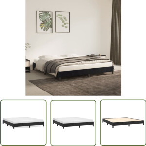 vidaXL Velvet Bedframe - Zachte Bedbodems - Bedframe zonder matras 180x200 cm fluweel zwart - Tweepersoons Bed - Boxspring Alternatief - Design Bed
