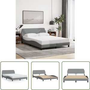 vidaXL Bed Frame - Slaapcomfort - Bedframe Dover 120x200 cm stof lichtgrijs - Boxspring - Tweepersoonsbed - Grijs Bed