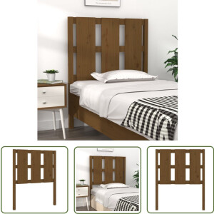 vidaXL Hoofdbord - 80,5x4x100 cm - Massief Grenen - Honingbruin Hoofdboard - Beddecoratie - Houten Hoofdbord - Rustic Decor - Bruine Meubels