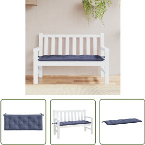 vidaXL Tuinkussen - Tuinbankkussent - Tuinbankkussen 120x50x7 cm oxford stof marineblauw - Lounge Kussen - Outdoor Kussen - Blauw Kussen