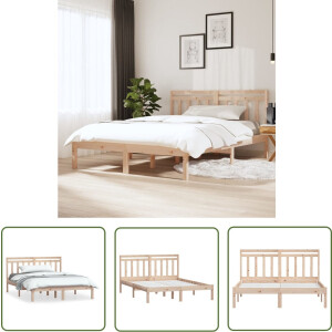 vidaXL Grenenhout Bed - Bedframe - Bedframe massief grenenhout 120x200 cm - Bed - Slaapkamers - Meubels