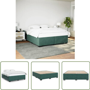 vidaXL Donkere Groene Bed - Fluweel Bed Frame - Bedframe zonder matras 180x200 cm fluweel donkergroen - Groot Tweepersoons Bed - Boxspring Alternatief - Slaapcomfort