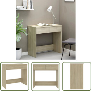 vidaXL Bureau - Kantoormeubilair - Bureau 80x40x75 cm bewerkt hout sonoma eikenkleurig - Houten Bureau - Sonomaneik - Compact Bureau