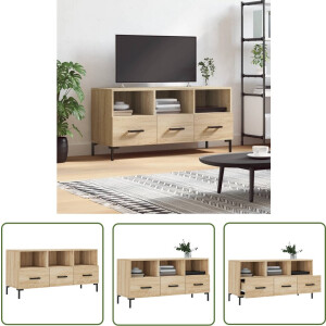 vidaXL Salontafel - Tv-meubel - Tv-meubel 102x36x50 cm bewerkt hout sonoma eikenkleurig - Houten Tv-stand - Tv Kast - Mediakast