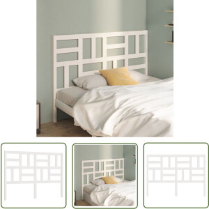 The Living Store Hoofdbord 166x4x104 cm massief grenenhout wit - Houten Hoofdbord - Klassieke Hoofdbord - Hoofdbord Wit - Hoofdbord Grenenhout - Bedroom Decor