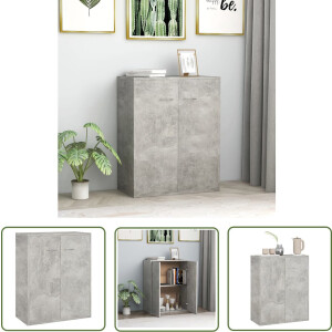 vidaXL Buffetkast - Dressoir - Dressoir 60x30x75 cm bewerkt hout betongrijs - Tv-meubel - Houten Dressoir - Grijze Dressoir