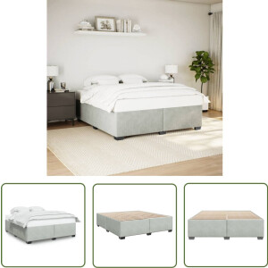 vidaXL Bed Frame - Slaapcomfort - Bedframe zonder matras 200x200 cm fluweel lichtgrijs - Tweepersoonsbed - Fluweel Bed - Grijs Bed