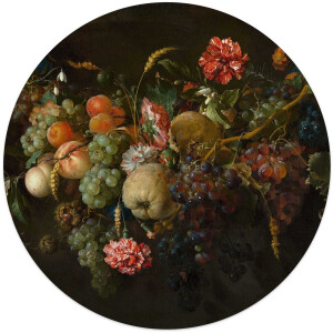 Glasschilderij De Heem Guirlande van vruchten - Ø 50 - Glas - REINDERS