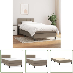 vidaXL Boxspring - Boxspringbed - Boxspring met matras stof taupe 90x190 cm - Tweepersoonsbed - Bed Frame - Taupecouleur