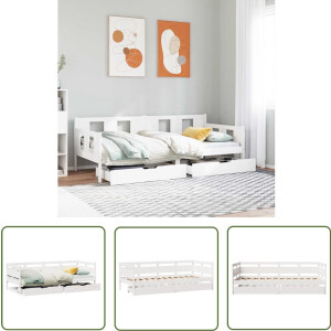 vidaXL Sleutelset - Dynamo Meter - Slaapbank met lades 90x190 cm massief grenenhout wit - Gereedschap - Klikmechanisme - Torque Wrench