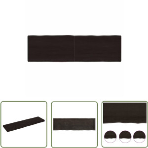 vidaXL Tafelblad Vervangen - Eikenhouten Tafelblad - Tafelblad natuurlijke rand 140x40x(2-6)cm eikenhout donkerbruin - Salontafel - Eettafel - Bureau