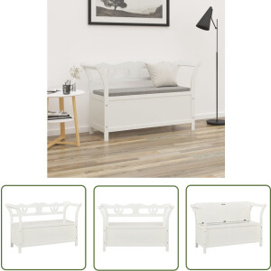 vidaXL Houten Bank - Banken - Bankje 107x45x75,5 cm massief vurenhout wit - Bankschroef - Salonbank - Entreebank