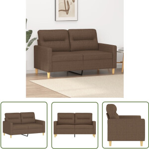 vidaXL Banks Kopen - Tweezitsbank - Tweezitsbank 120 cm stof bruin - Salon Meubels - Bruine Bank - Lederlook Bank