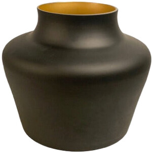 Viv! Home Luxuries Vaas - glas - zwart goud - 22cm - topkwaliteit