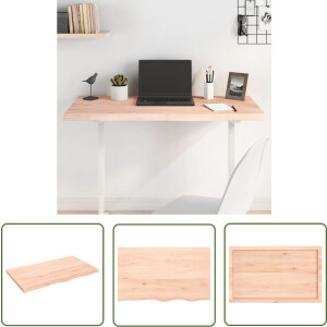 vidaXL Eikenhouten Tafelblad - Tafelblad Eiken - Tafelblad 100x60x(2-4) cm onbehandeld massief eikenhout - Massief Eikenhout - Tafelblad Vervangen - DIY Tafelblad