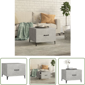 vidaXL Beton Grijs - Salontafel - Salontafel met metalen poten 50x50x40 cm betongrijs - Houten Salontafel - Salontafeltje - Koffietafel