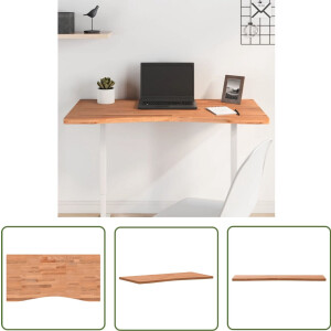 vidaXL Beuken Hout - Bureau Blad - Bureaublad 100x(45-50)x2,5 cm massief beukenhout - Kantoormeubilair - Home Office - Schrijfblad