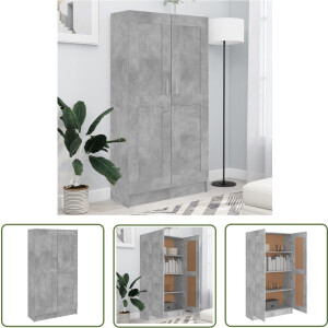 vidaXL Bibliotheek - Boekenkast - Boekenkast 82,5x30,5x150 cm spaanplaat betongrijs - Houten Boekenkast - Grijze Boekenkast - Betonnen Boekenkast