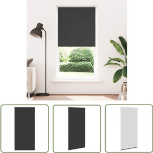 vidaXL Blackout Gordijnen - Rolgordijnen - Rolgordijn verduisterend 115x230 cm stofbreedte 110,7 cm zwart - Privacy Gordijnen - Lichtwerende Gordijnen - Kamerroutines